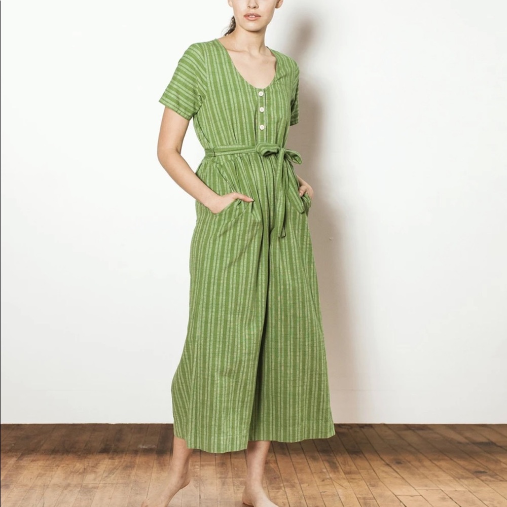Ace & Jig Lyle Jumpsuit in Palm Green, L, NWT